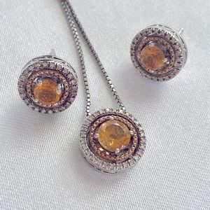 matching Topaz Necklace and Earrings